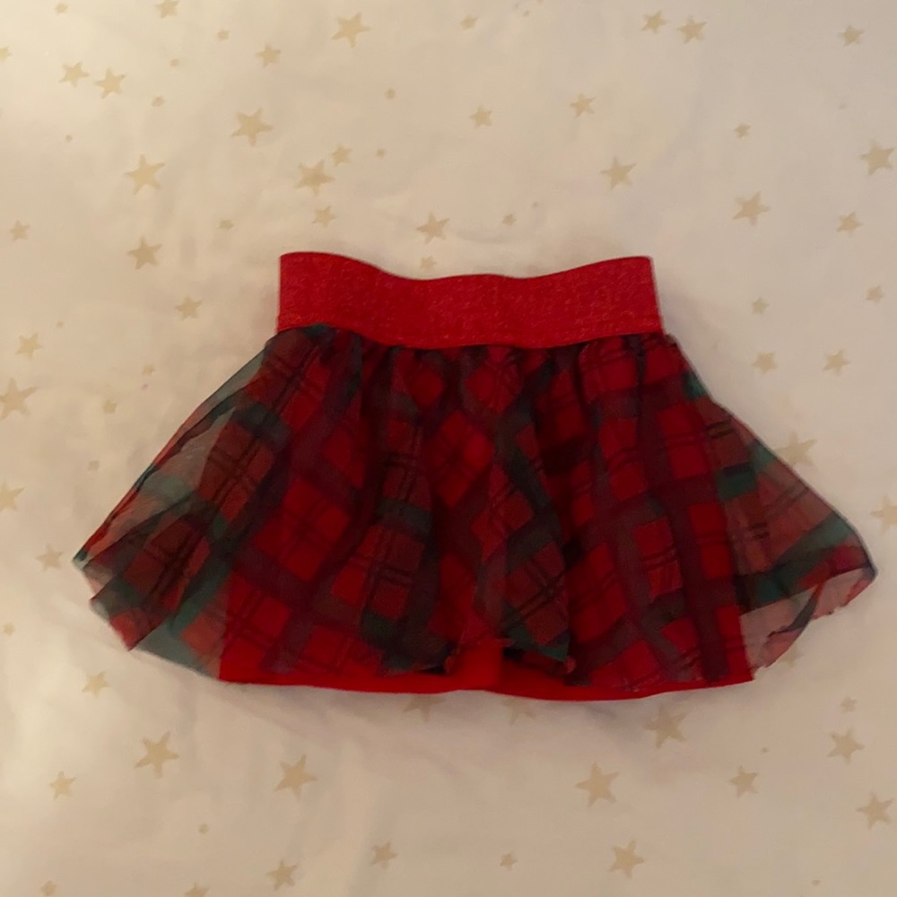 HOLIDAY TIME plaid tulle baby skirt